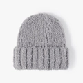 Warme verdikte grijze getextureerde gebreide muts voor heren en dames wintermode - Eén maat / Blauwgrijs