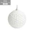 Bola de Navidad blanca de 8cm con textura ondulada y purpurina plateada decorativa - Blanco