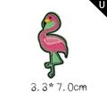 Pink flamingo cartoon animal embroidery patch 3.3x7.0cm for clothing DIY crafts - Style U-Colorful Flamingo