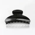 Glossy black hair claw clip made of high-quality resin with mirror finish for women - Black