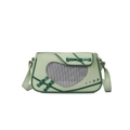 Bolso bandolera verde menta con ventana de corazón y botones chinos de nudo de rana - Verde (Sin insignias)