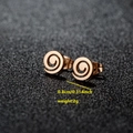 Rose gold spiral stud earrings in minimalist geometric stainless steel design - 042 Spiral Rose Gold