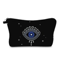 Schwarze Kosmetiktasche aus Segeltuch mit blauem Evil-Eye- und Sternenmuster und Reißverschluss - Schwarz Sternenhimmel Auge