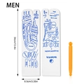 Men's acupoint reflexology socks in white cotton with massage tool and English chart - Men's Socks (With Stick)