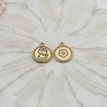 Golden Chinese zodiac pendants with frog and plum blossom patterns for DIY jewelry making - Flower Snake
