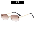 Gafas de sol C3 sin montura con lentes degradadas marrones y patillas de metal dorado - Marco Dorado Lente Té Degradado