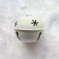 Single white 5cm snowflake pattern metal bell on soft white plush background - Snowflake Matte White