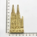 Golden resin Cologne Cathedral souvenir fridge magnet with Koln text, 8.5cm tall - Cologne Cathedral Germany