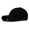 Cappellino da baseball sherpa da donna in nero profondo con trama in peluche - Nero