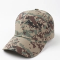 Detail view of cotton camouflage baseball cap with digital pixel pattern and curved brim - Adjustable / Digital Camouflage 3