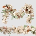 Fall garland with white pumpkins, maple leaves and berries for Thanksgiving home decoration - 1.72m 100g Double Garland Berry + Pumpkin Plastic Maple Leaf Garland