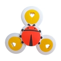 Funny ladybug themed baby fidget spinner toy with red and black suction cup base - Ladybug Teether