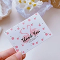 Floral thank you card with pink flamingo and cherry design for gift messages - Flamingo Pair