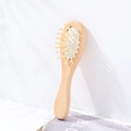 Spazzola per capelli ovale in legno naturale con cuscinetto d'aria per massaggio del cuoio - Pettine a Cuscino d'Aria in Loto (15*4cm)