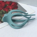 Pince à cheveux mate cyan sans couture avec gravure Made in Korea sur plastique de qualité - Bleu Lac Mat