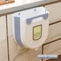 Kleine lichtblauwe opvouwbare keukenafvalbak voor aan de keukenkastdeur - Klein / Blauw Wit