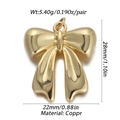 Macro view of gold bow pendant specs including 28mm height and 5.40g weight details - Gold 3D Bow (YSN007-07)