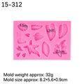 Pink silicone mold for tree leaves, sized 8.2x5.6x0.9cm, perfect for DIY fondant and clay - 1#--Leaf Shape (15-312) / Pink