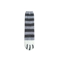 Thick warm coral fleece socks with grey stripes and cute cat paw print design - Stripe Grey
