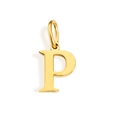 Polished gold letter P alphabet pendant for custom DIY charm necklaces and jewelry - Letter P (Gold)
