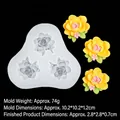 Moule en silicone 3 fleurs avec modèles de fleurs jaunes pour pâtisserie et bricolage - 9# Rose (B1114) / Vert foncé
