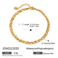 Three-layer 18K gold plated stainless steel anklet with cross pendant for women - Triple Layer Gold Chain Style (JDA0212020)