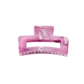 Pink marble pattern rectangular claw clip in acetate resin for thick hair styling - 8.5CM Rectangular-Purple