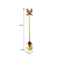 Cucchiaio natalizio dorato con decoro a renna e indicazioni precise delle dimensioni - Cucchiaio d'oro 304 - Renna