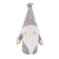 Handgemachter Weihnachtswichtel mit grauer Strickmütze und silbernem Stern Ornament - Grauer Stil
