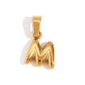 Mini 18K gold plated stainless steel letter M bubble pendant for DIY jewelry - Gold-M