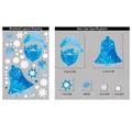 Blue watercolor Christmas window stickers with Santa and bells size chart and specifications - BQ404 Santa Claus