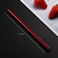 Deep red 21.5cm stainless steel reusable metal drinking straw on elegant black background - Purple (Straight) 12*215mm