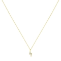 Minimalist gold lightning bolt necklace with sparkling cubic zirconia on a cable chain - 925 Silver / Gold