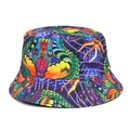 Sombrero de pescador unisex con estampado abstracto colorido en mezcla de algodón - M454-2 Impresión Colorida