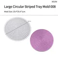 25.4cm round striped coaster silicone mold for DIY resin tray and wave textured plates - Super Large Round Stripe
