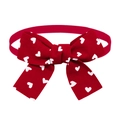 Rote Haustier-Fliege zum Valentinstag mit Herzmuster und doppellagigem Gewebe - Red with White Hearts