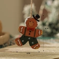 Gingerbread man resin hanging ornament with green overalls and top hat for Christmas tree - Gingerbread Man Style 1