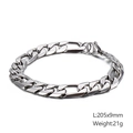 Bracciale a catena Figaro in acciaio inossidabile argento con maglie strutturate - Catena Textura a Diamante Figaro Larghezza 9mm (KB126683-Z)