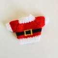 Mini roter und weißer Strickpullover im Weihnachtsmann-Stil für 17cm Plüschpuppen - Geeignet für 17cm Anhänger / Roter Weihnachtspullover