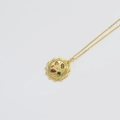 Golden sun pendant necklace featuring colorful gemstones and white zircon accents - Colorful Zircon Sun