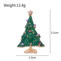 Green enamel Christmas tree brooch with colorful rhinestones and gold star detail - Deep Green Glitter Colorful Rhinestone (C356-A)