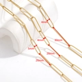Goldene Büroklammer-Kette aus Edelstahl mit Maßen für die DIY-Schmuckherstellung - 1,0*5*20mm Drahtdurchmesser Breite Länge / Gold