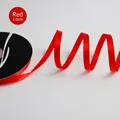 Single rose bouquet red satin ribbon 1.0cm width for flower DIY gift packaging - Size 100 / 1.0 Solid Ribbon-Red
