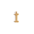 Minimalist 18K gold plated letter I twisted rope texture charm for women - Gold - Letter I