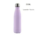 Insulated 500ml stainless steel water bottle in matte lavender purple cola shape - Lavender Purple