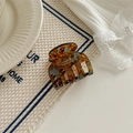 Nahaufnahme der Acetat-Haarklammer mit Schildpatt-Muster und Goldgravur-Detail - Seeblau Kaffee