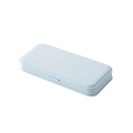 Minimalist light blue pencil case with matte finish and secure side buckle closure - Blue