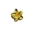Golden plumeria flower hair claw clip with metallic finish for bun hairstyles - Electroplated Gold