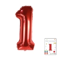 40-inch bright red foil number 1 balloon with glossy metallic finish for party decoration - 40-inch Red Cardboard Box