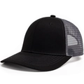 Classic black and gray mesh trucker hat featuring breathable panels and curved brim - Black And Dark Grey
